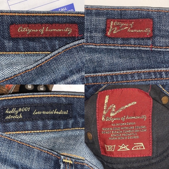 CITIZENS OF HUMANITY Kelly #001 Lightly Distressed Bootcut Stretch Jeans SZ 27 - Picture 10 of 13